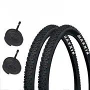 TDR 2 set 26 Inch x 2.2 MTB Tyre and Tube Set for Mountain Bike E-Bike Bicycle - Durable Rubber
