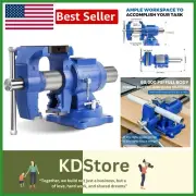HY-DT100 4-Inch Bench Vise - High Strength, Multi-Jaw Functionality & Anvil