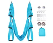 Aerial Yoga Swing Set, Yoga Hammock Flying Trapeze Yoga Kit Aerial Yoga Hammock Sling Inversion Tool - Blue