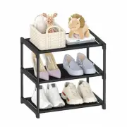 3 Tier Small Shoe Rack Narrow Stackable Kids Toddler Adult Storage Organizer