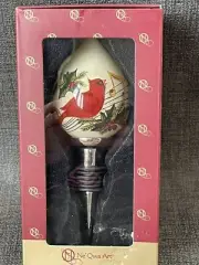 Ne’Qwa Art Christmas Joy Cardinal 2012 Susan Winget Wine Stopper With Box NIB