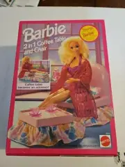 1993 Mattel Barbie 2 In 1 Coffee Table And Chair Set NIB