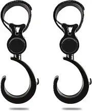 Stroller Hooks For Diaper Bags, Stroller Hook Clips 360 Degree Rotatable | 2 Pieces Multi-Wager Hooks For Grocery Shopping Bags Pocket Hooks For