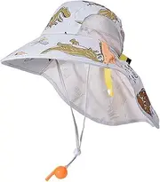 [koolsoo] Kids Sun Hat with Neck Flap Sunhat for Girls Boys Packable Beach Hat Fisherman Cap for Travel Vacation Outdoor Sightseeing