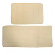 2 Pcs Non Slip Bathroom Mat Memory Foam Soft Bath Rugs Beige 40x60cm+50x120cm