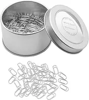200 Fat Mini Paper Clip Super Cute Tiny Fat Paperclips 3/5 Inch Silver Color Stainless Steel Clips in Silver Tinplate Paper Clips Holder for Office School Home Desk Organizers (Silver Fat Mini Clips)