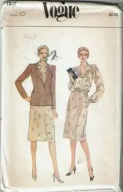 Vogue Sewing Pattern 7817 Dress Jacket Misses Size 10 VTG