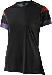 Troy Lee Designs Lilium Rugby Ladies Short Sleeve Bicycle Jersey, black-multicolored, Size S for Women Black Multicolored
