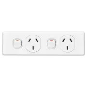 Clipsal Classic Architrave / Skirting Double Powerpoint