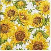 Spring Summer Flowers Paper Napkins Luncheon Size Decoupage Disposable 20-Count -13" x 13" (Unfolded) (Dancing Sunflowers)