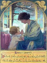 A child's Prayer Wilcox Vintage High Quality Metal Magnet 3 x 4 inches 9450