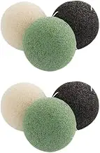 6pcs Konjac Sponges Organic Facial Sponge Face Washing Puff Konjac Sponge Charcoal Exfoliation Sponge for Face Facial Sponges Gentle Exfoliating Sponge Sponges for Cleaning