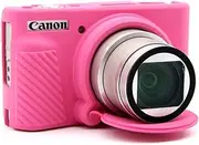 SX730 SX740 Camera Case,Soft Silicone Protective Case Ultra-Thin Lightweight Cover for Canon PowerShot SX740/SX730 HS Camera with Detachable Lens Cover (Rose Red)