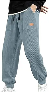 [Generic] Men's Cargo Joggers - Fleece Lined Loose Fit Sweatpants with Pockets, Open Bottom Casual Athletic Pants
