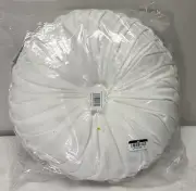 Lush Decor Round Pillow Decor Velvet 15in DIA White