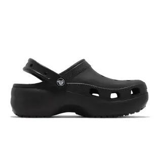 Crocs 布希鞋 Classic Platform Clog W 女鞋 黑 洞洞鞋 厚底 涼拖鞋 卡駱馳 206750001