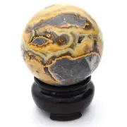50mm Bumblebee Jasper 175g Natural Crystal Sphere Ball Gemstone, Inc Stand