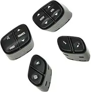 Pizgear Car Cruise Control Button, for Chevrolet, for Tahoe, for Silverado 1999442 Car Steering Wheel Radio Source Switch Light Volume Control Switch Button 1999443 car steering wheel switch kit(BLACK