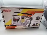 Stranger Things Crosley CT200B Portable Cassette Player/ Bluetooth- Silver New!