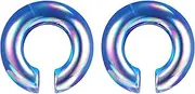 [ZS] 1 Pair C Shaped Ear Tapers Plugs, 0G 00G 1/2” Glass Ear Plugs Tunnel Gauges Expander Stretcher Stud Earrings Body Piercing Jewelry for Women Men