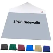 Grey SunWall for 10x10 Slant Leg Pop Up Canopy,3 Pack Sidewalls Only 10X10 Gray