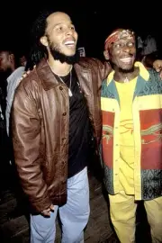 Ziggy Marley and Jimmy Cliff during TNT Bob Marley All Star Tribut- Old Photo