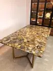 Agate Table Top for Home Decoration / Natural brown Botswana Agate Dining Table