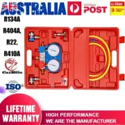 R134a A/C Diagnostic Manifold Gauge Set with 5FT Hose Coupler Freon Recharge Kit