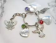 "Angels watching over me" Memorial Keyring - Sympathy Funeral Gift