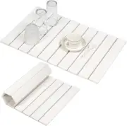 Stone Drying Mat for Kitchen Counter, Large Dish 16.8" x 13", White