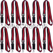 20 of Lanyards with Thin RED Line w/ Hook and Removable Clasp - Fire Fighter ID