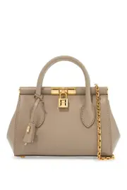 [DOLCE & GABBANA] DOLCE & GABBANA taupe leather handbag with lock