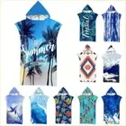 Fabric Beach Towel Microfiber Swimming Bathrobe Surf Poncho Bath Towel Adult
