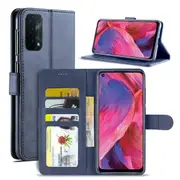 For Oppo A74 5G Case SupRShield Wallet Card Leather Flip Magnetic Stand Phone Cover (Navy Blue)