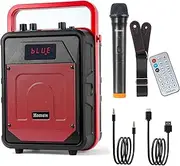 Karaoke Machine for Adults Kids, Portable Outdoor Bluetooth Speaker with Single UHF Wireless Microphones Supports Remote Control, TF Card/USB/AUX, TWS, PA System & Bass Boost/Treble for Party!