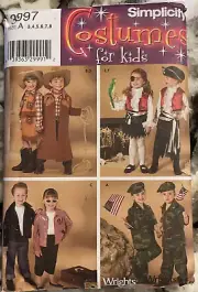 Simplicity Costumes Pattern 3997 Unisex Cow Boy Girl Pirates Rockabilly Army