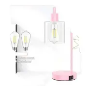 Pink nightstand Dimmable Touch Lamps, set of 2