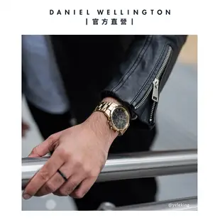 【Daniel Wellington】DW 手錶 Iconic Chronograph 42ｍｍ香檳金三眼精鋼錶黑錶盤