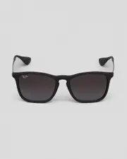 [Ray-Ban] Ray-Ban Women's 0Rb4187 Chris Sunglasses in Rubber Black W/Light Grey Gradient One Size Rubber Black W/Light Grey Gradient