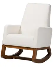 Baxton Studio Yashiya Mid-Century Modern Upholstered Rocking Chair
