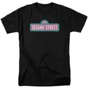 Sesame Street Alt Logo T Shirt Mens Licensed Classic TV Show Big Bird Black