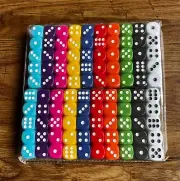 Game Dice 100 Pieces Set 10 Colors round Corner Dice with 100 Pieces Square a