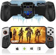 Wireless Gamepad Controller for iPhone iOS Android Switch PC with Cool Conduction Plate RGB Cooling Fan, Phone Controller Joystick for iPhone 16/15/14/13, Samsung, LG, Google, Turbo/Macro Function
