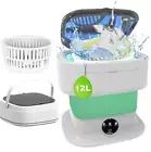 Portable Washing Machine 12L Upgraded Foldable Mini Washer Spin Dryer Deep Small