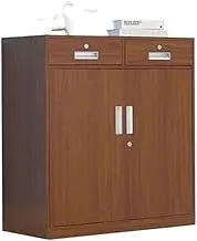 File Cabinet 1mm Thickness Iron Cabinet Home Balcony Tool Storage Cabinet Office File Cabinet with Lock File Data Storage Cabinet Office Drawer(Brown)