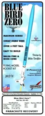 Flying Model Rocket Kit - Semroc 'Blue Bird Zero'