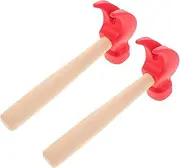 BESPORTBLE 2Pcs Hammer Simulation Maintenance Tool for Natural Wood Mallet for Hand Training Present for Boys Interactive Parent Play