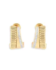 Alberto Milani 18K Yellow Gold Via Mercanti Diamond Hoop Earrings