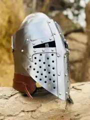 Medieval Bascinet Visor Helmet - Knight Armor Cosplay & Roleplay Gift Handmade