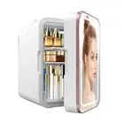Skincare Fridge, 6L/10 Can Mini Fridge for Bedroom with Dimmable LED Mirror, ...